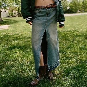 Urban Outfitters BDG Light Blue Denim Skirt with Subtle Fade